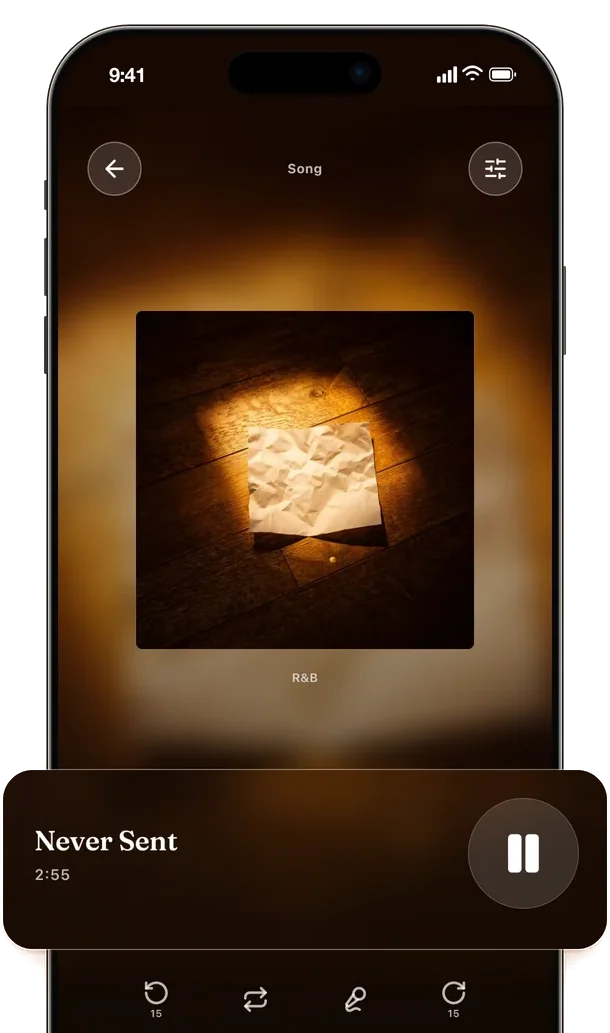 The Vize song player playing the manifestation song Never Sent