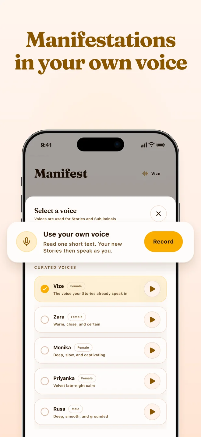 Vize own-voice story narration preview